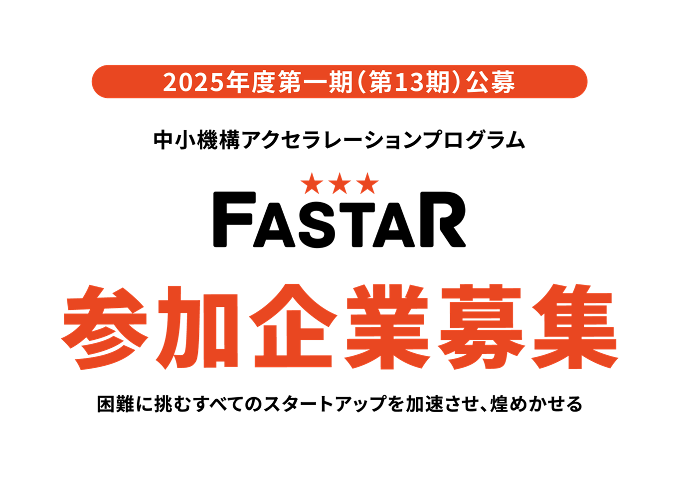 FASTAR 中小機構アクセラレーションプログラム 2025年度第1期（第13期）